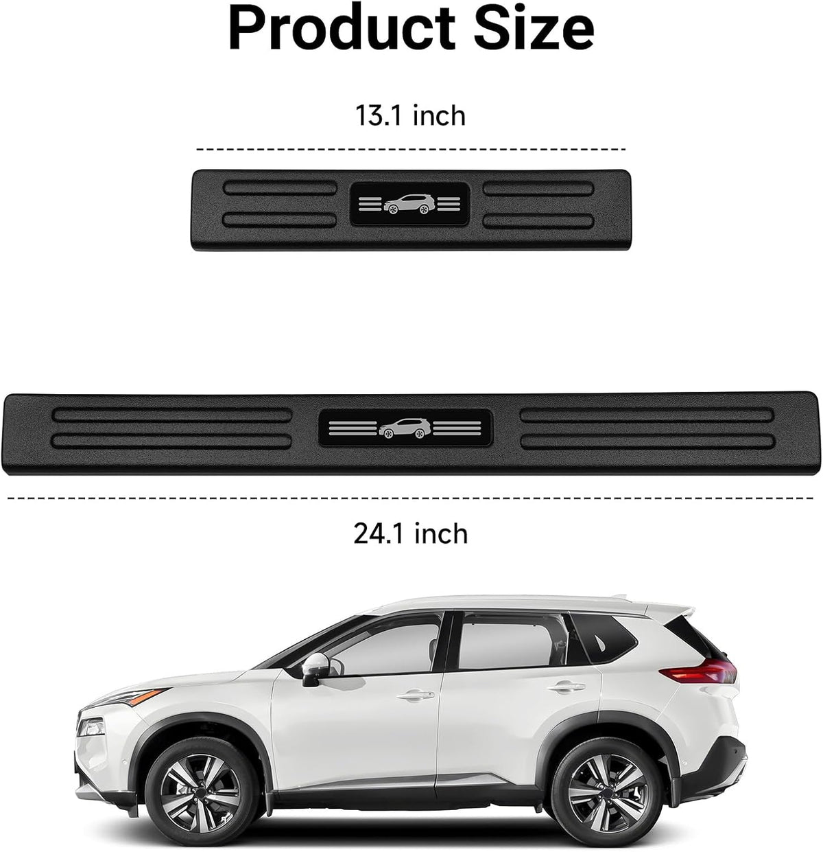 Door Sill Guards Compatible with Nissan Rogue 2021-2025 2026 Accessories ABS Material Door Sill Protector Plate Decoration Front and Rear Door Pedal Kick Protection