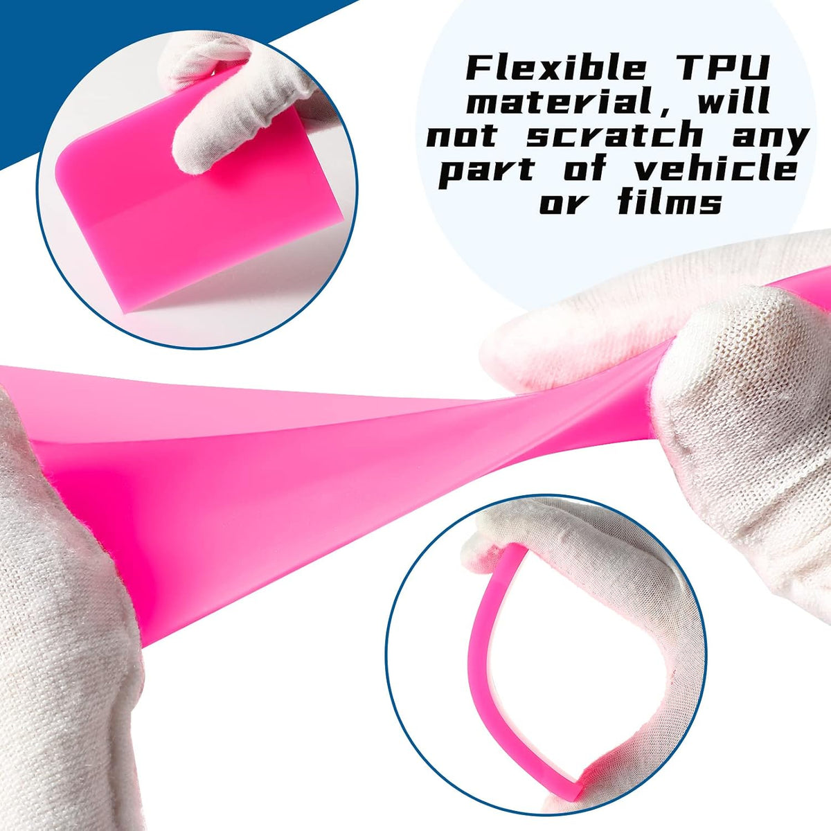 5 Pcs Ppf Squeegee 3 in 1 Anti Scratch Rubber Squeegee for Car Soft Tint Tools Auto Silicone Squilgeetpu Coating Scraper for Vinyl Wrap Protection Film Window Tint Paint Windshield Cleaning Kit