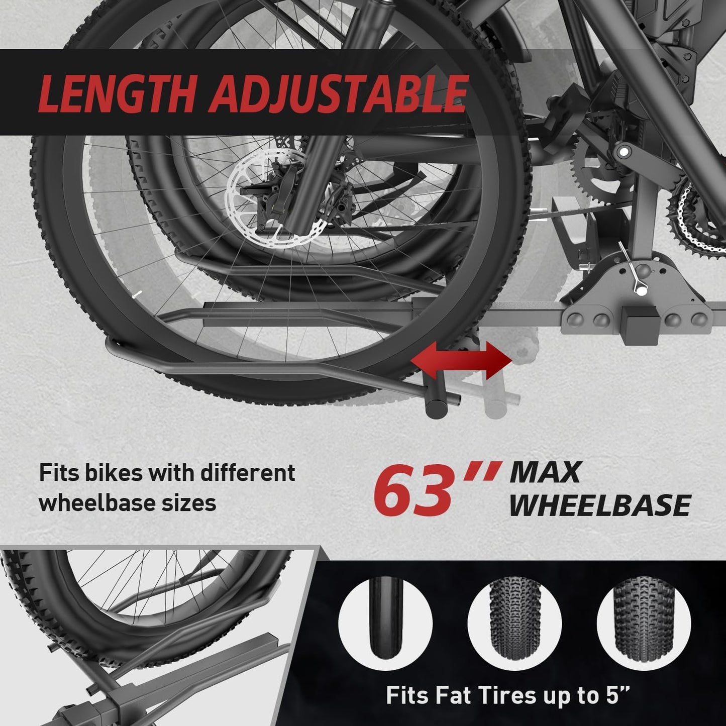 2-Bike Rack Hitch for Car, 160 Lbs Hitch Mount Platform Style Bicycle Carrier, Smart Tilting & Easy Fold for Car SUV Truck RV with 2”Receiver, Bike Rack Fits Up to 5-Inch Fat Tire E-Bikes