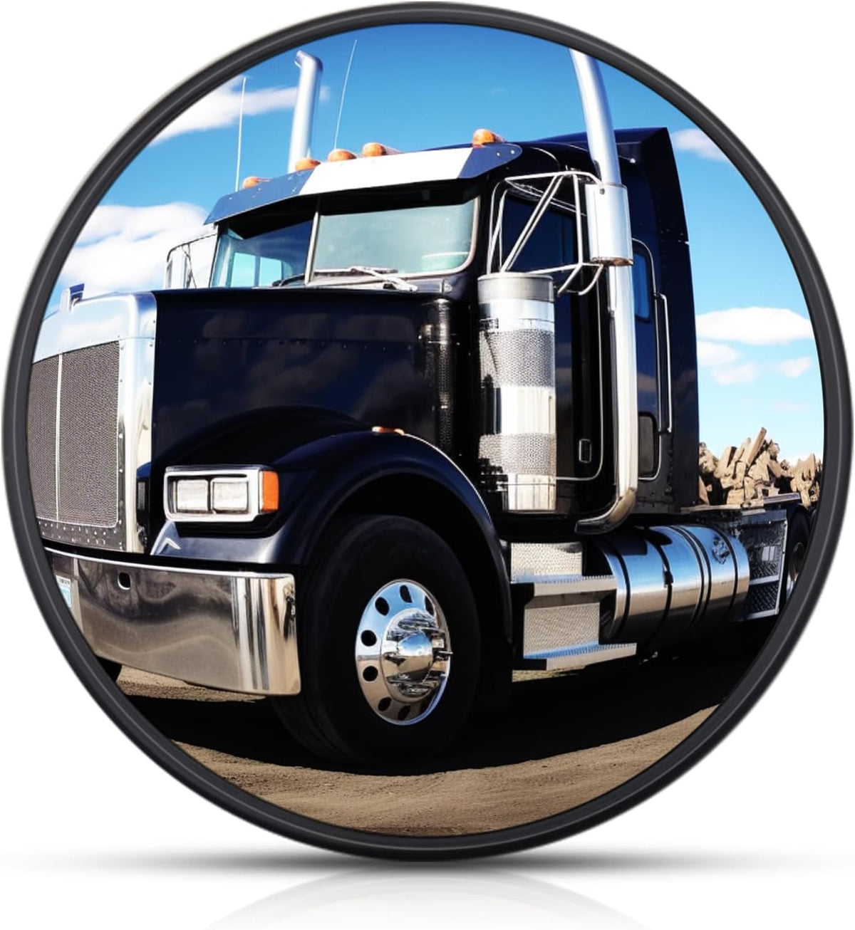 10" Tractor Mirrors Convex Truck Forklift Mirror Wide Angle Adjustable Side Rear View Blind Spot Reduction Black (1, 10 Inches)