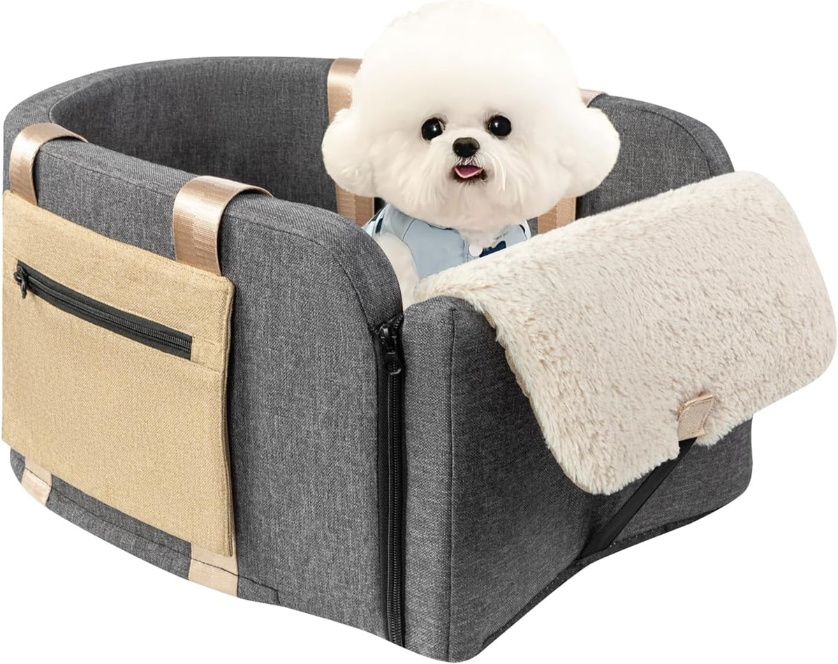 Large Console Dog Car Seat - Truck Dog Booster Seats for Big Console Vehicles Large Space for Dogs UP to 18lbs, Pretty Sturdy Pet Car Seat Designed for Pickup and Trucks