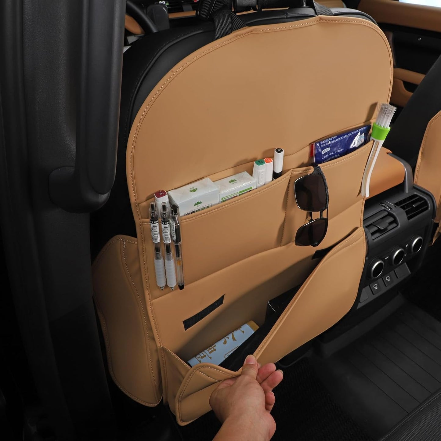 TAIKOO Seat Back Protector,Preventing the Impact of Children Stepping on the Seat Backrest,Beautiful appearance and easy to clean,black (Brown-2 psc)