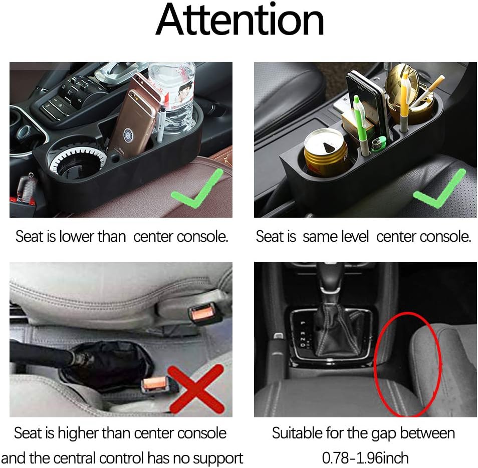 Heart Horse Car Gap Filler, Console Side Pocket, Car Seat Pocket Organizer for Cellphones Wallet Coin Key and Cup Holder Suitable Beige