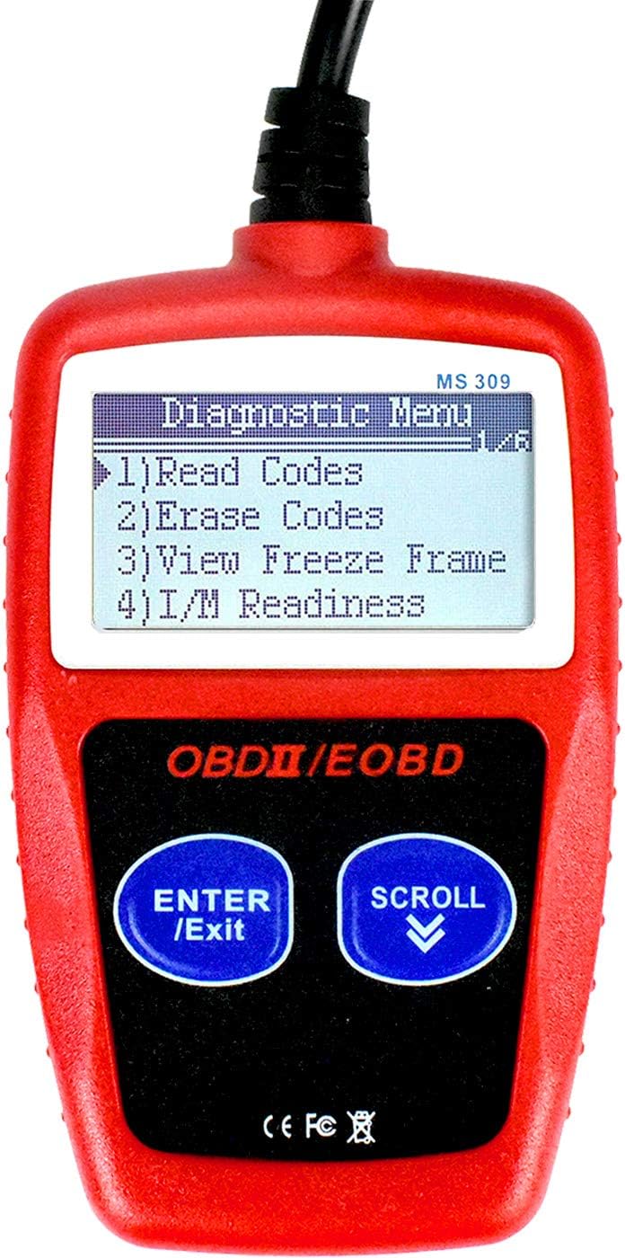 MS309 OBD2 Scanner Check Car Engine Light Fault Code Reader, Universal OBDII Diagnostic Scan Tool Read Clear Trouble Codes, View Freeze Frame Data, OBDII CAN Diagnostic Scan Tool