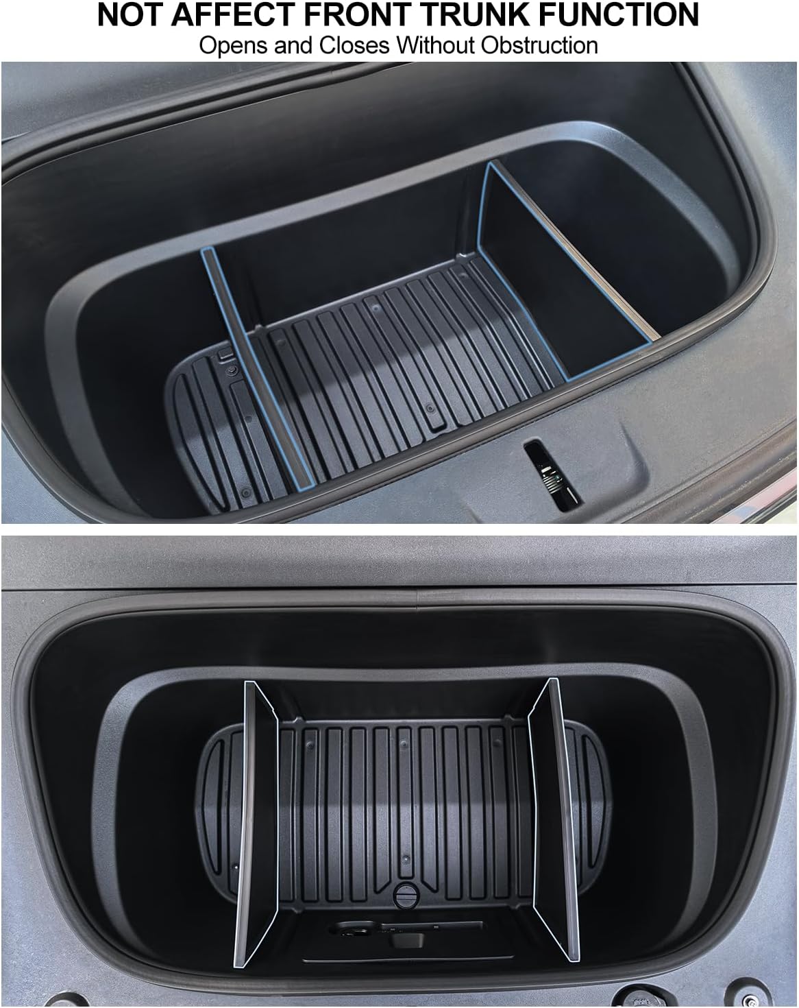 for Tesla Front Trunk Partition Model Y Juniper Accessories 2025 2026 Front Trunk Organizer Dividers Frunk Partition TPE Model Y Supermarket Daily Travel Goods Storage Separation 2PCS