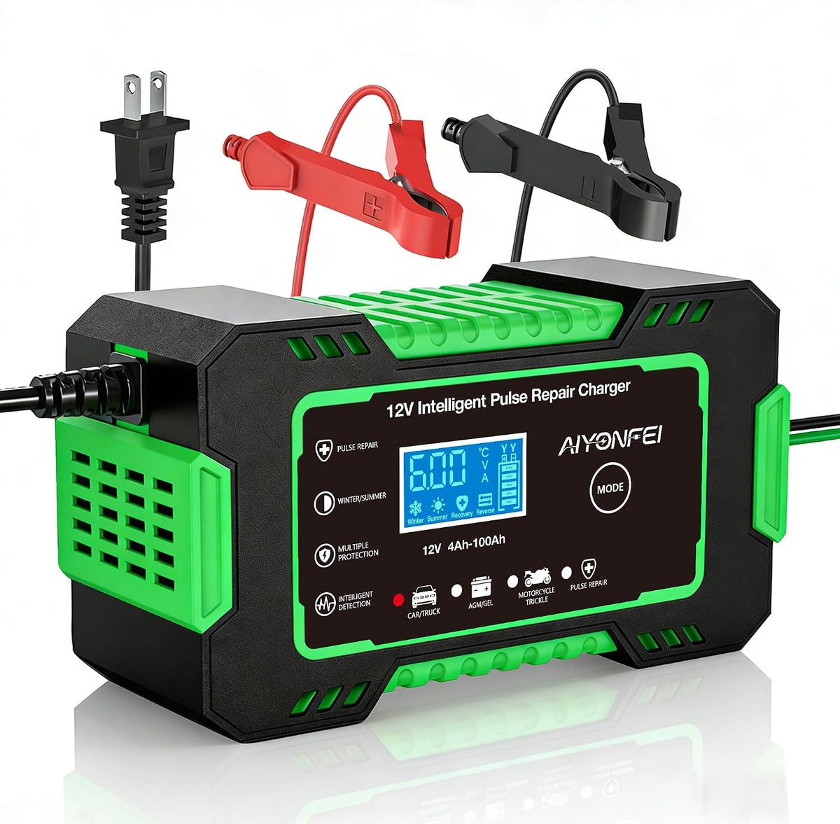 Car Battery Charger 12V 6A Smart Trickle Charger Fully Automatic