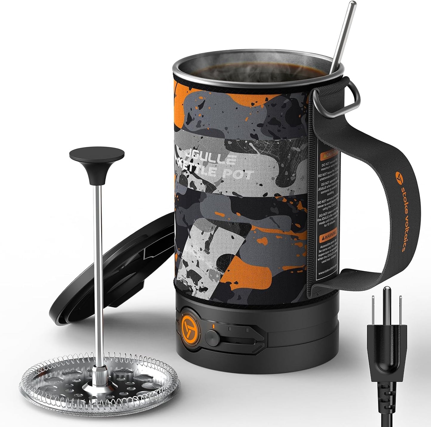 Stoke Voltaics Camping cookware set, Included Electric French Press Coffee Maker & Nomad Cooking System, Multi-Functional Cooking Gear for Travel, Electric Vehicles, Car Camping, Overland, Vanlife