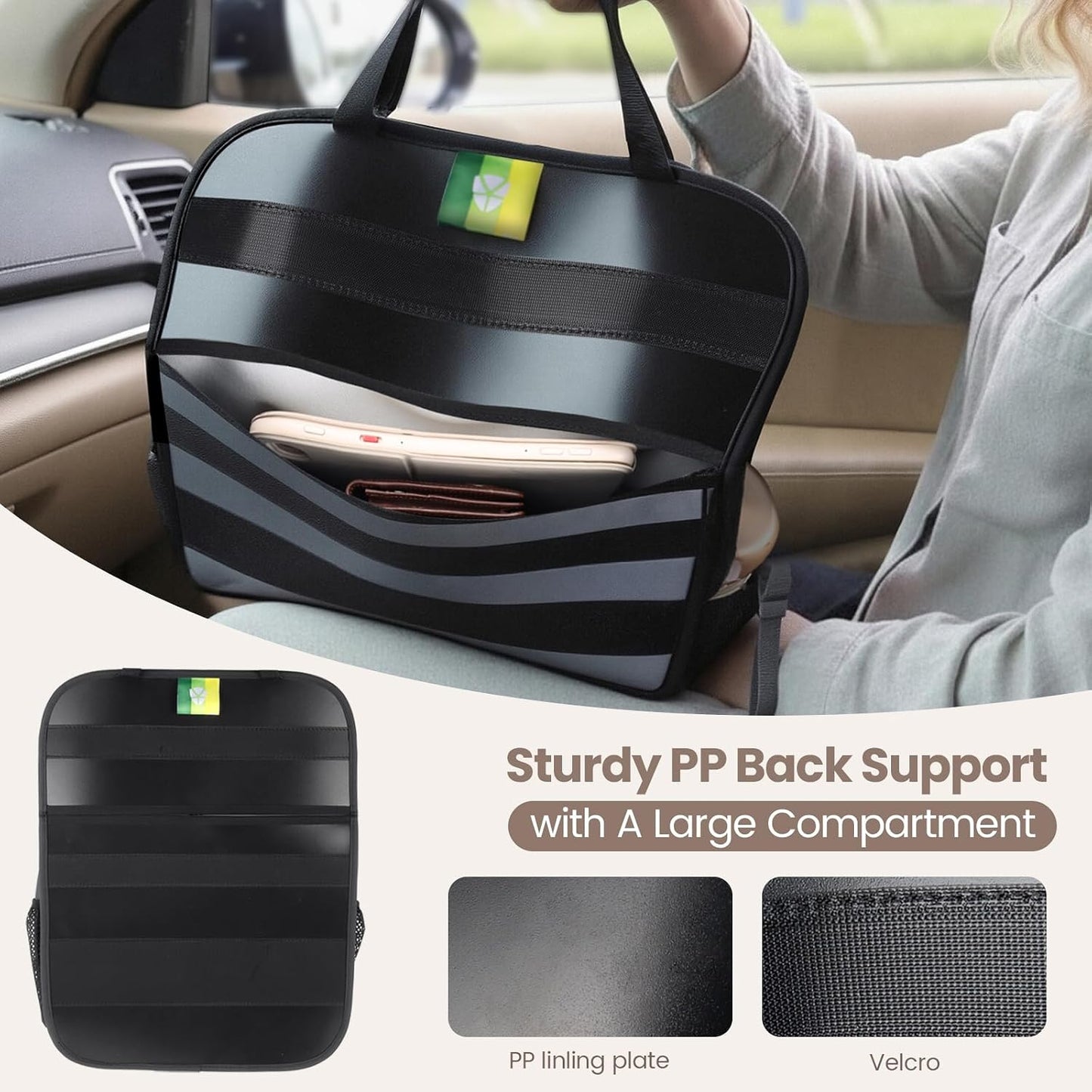 Viaviat Car Seat Organizer for the Front or Back Seat or Trunk, Multi-Use Car Interior Storage bag, Fit for SUV/MPV/Truck,Premium Waterproof Faux Leather (1, Black)