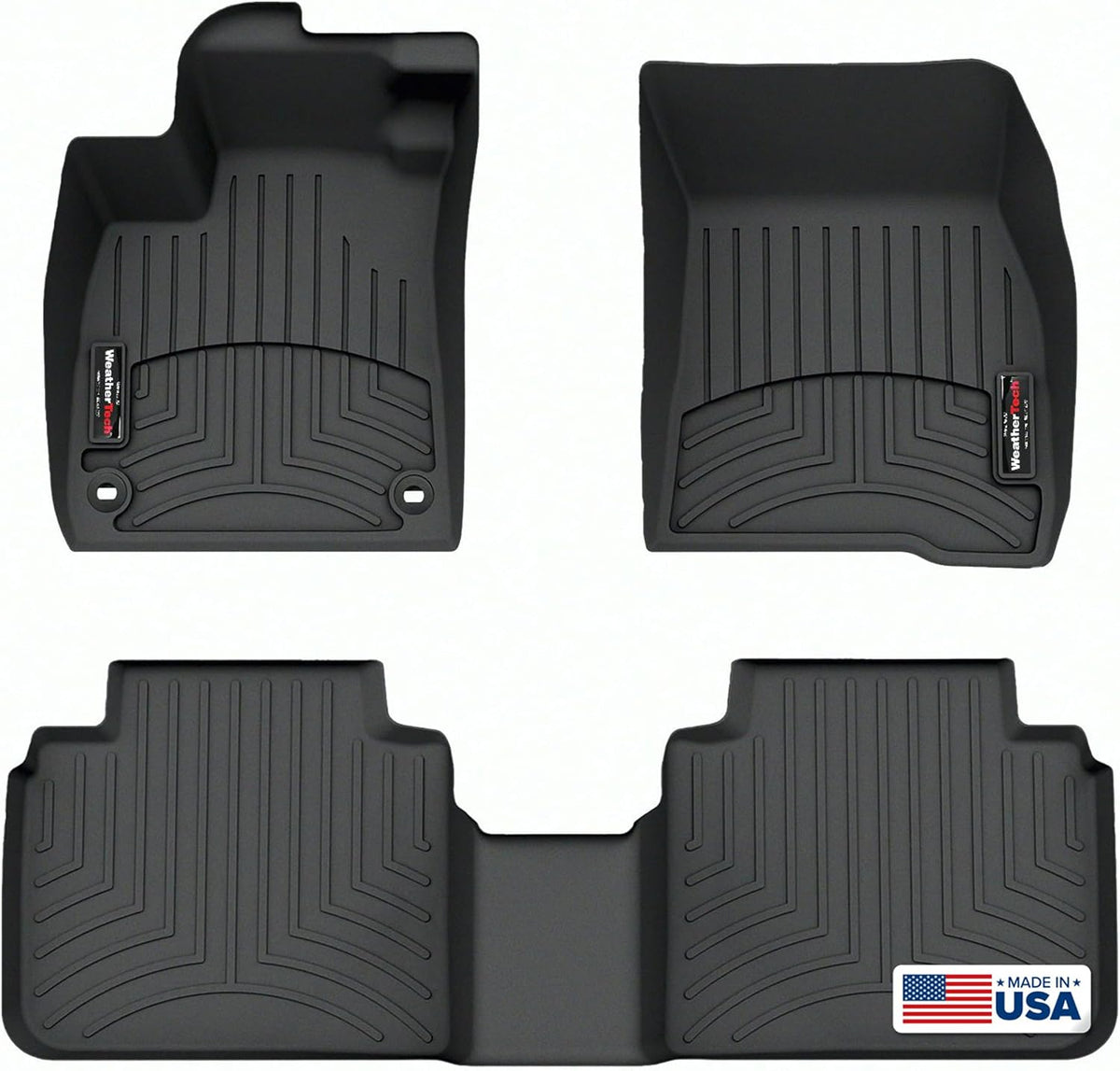 WeatherTech Custom Fit FloorLiners for Honda Accord, Accord Hybrid, 1st & 2nd Row (441800-1-2), Black