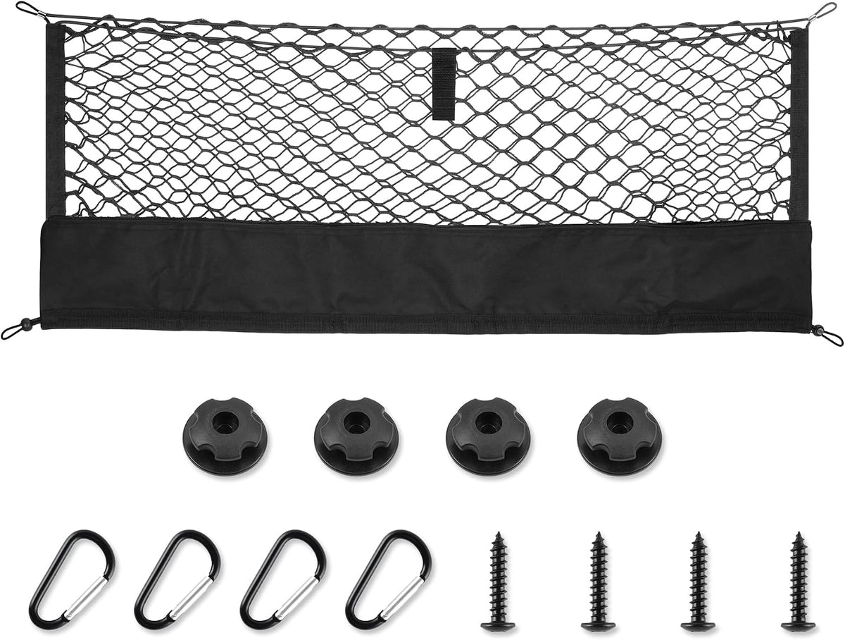 Amiss Truck Bed Cargo Net with Bottom Organizer, Compatible with 2024 2025 2026 Chevy Traverse, Portable Storage for Pickup Cargo and Heavy Duty Hook, Exterior Accessories for Car SUV Truck
