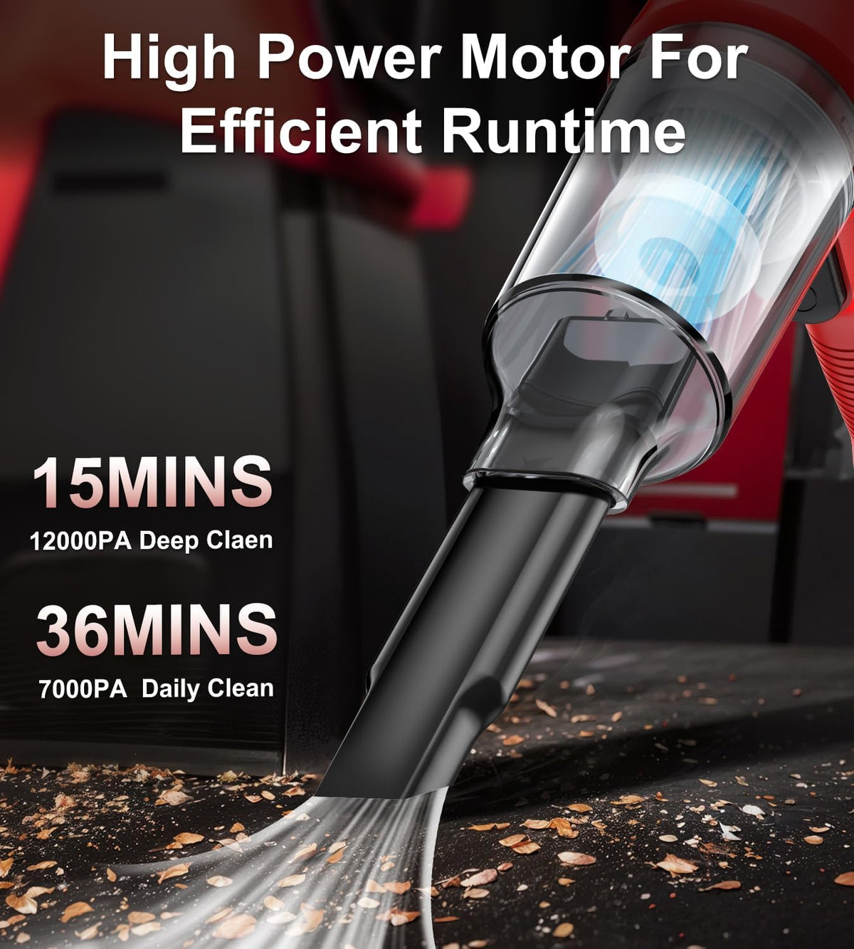 Car Vacuum Portable Cordless, 4 in 1 Mini Vacuum Cleaner Hight Power, 12000Pa Powerful Suction, Air Duster, Dual Filter,Adjustable Small Vaccum Portable Cordless for Car, Home, Pet, Office
