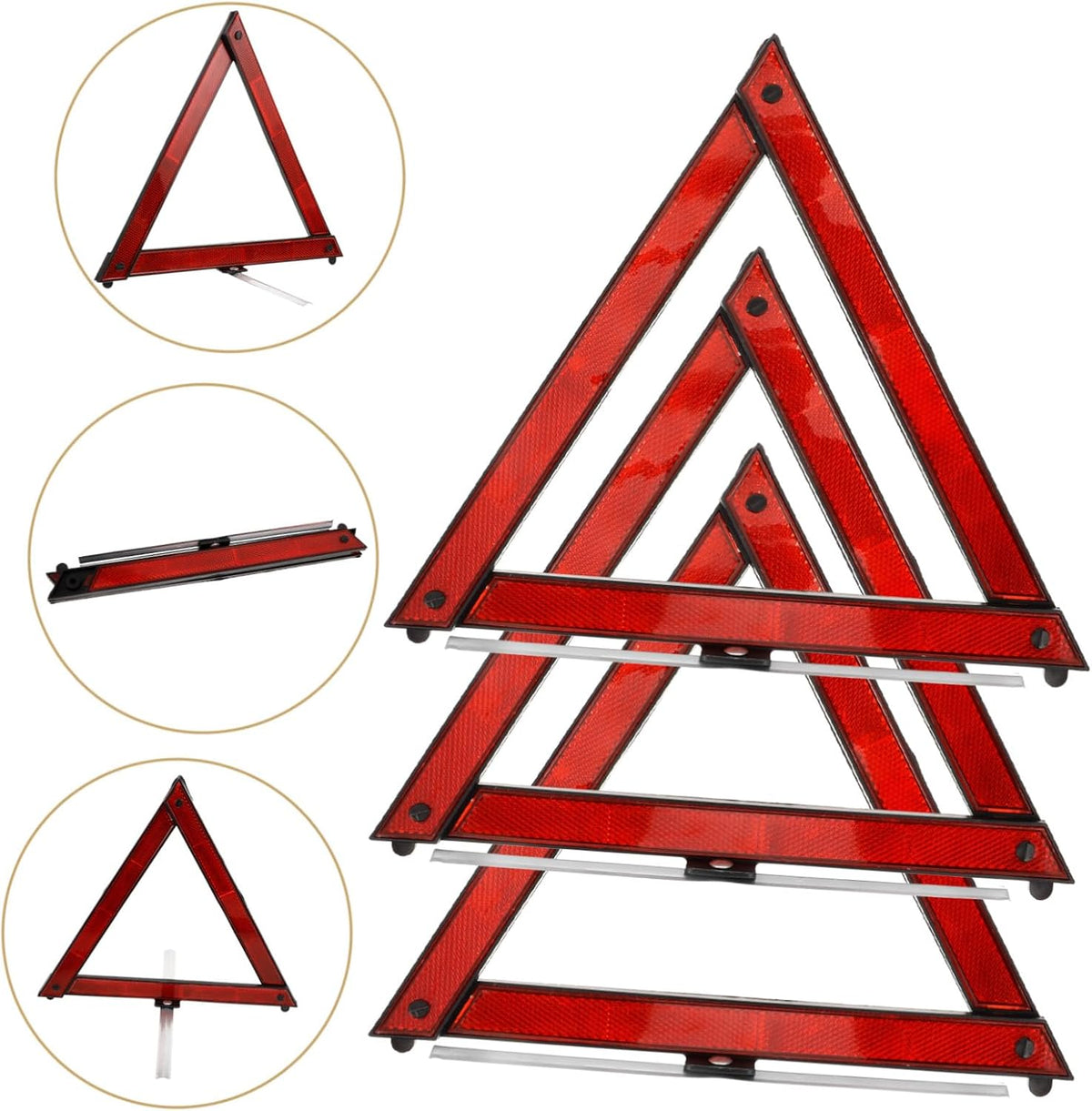 3pcs Reflective Triangle Frame Reflector for Car Emergency Road Parking