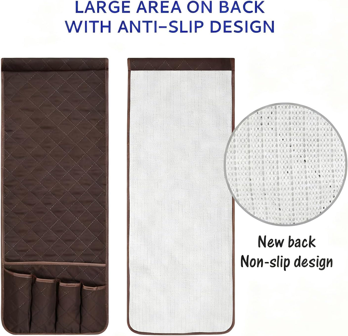 Armchair Caddy for Recliner, Non Slip Sofa Arm Organizer, Dark Brown