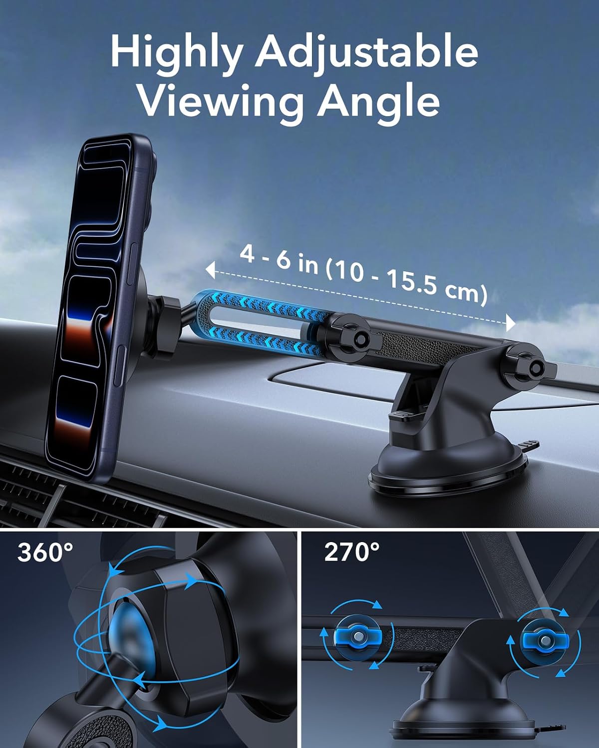 ESR for MagSafe Car Mount, Car Phone Holder for iPhone 18 Pro Max/Duo/17-12
