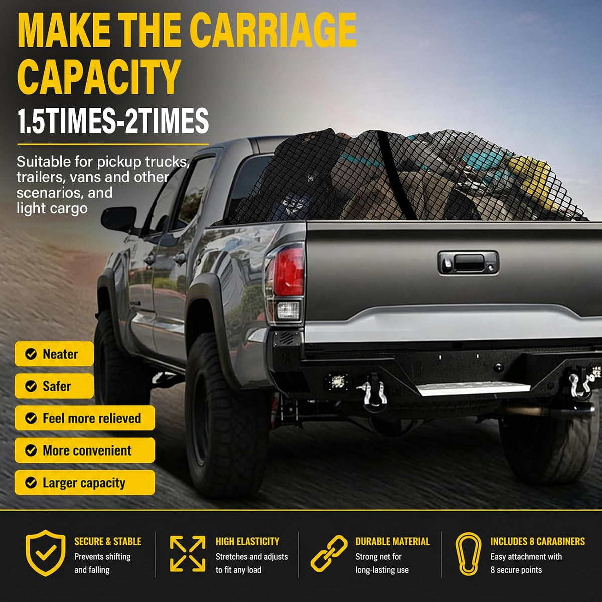 Vitog Highly Elastic Cargo Net(Single Layer) with Cargo Net(Double Layer)