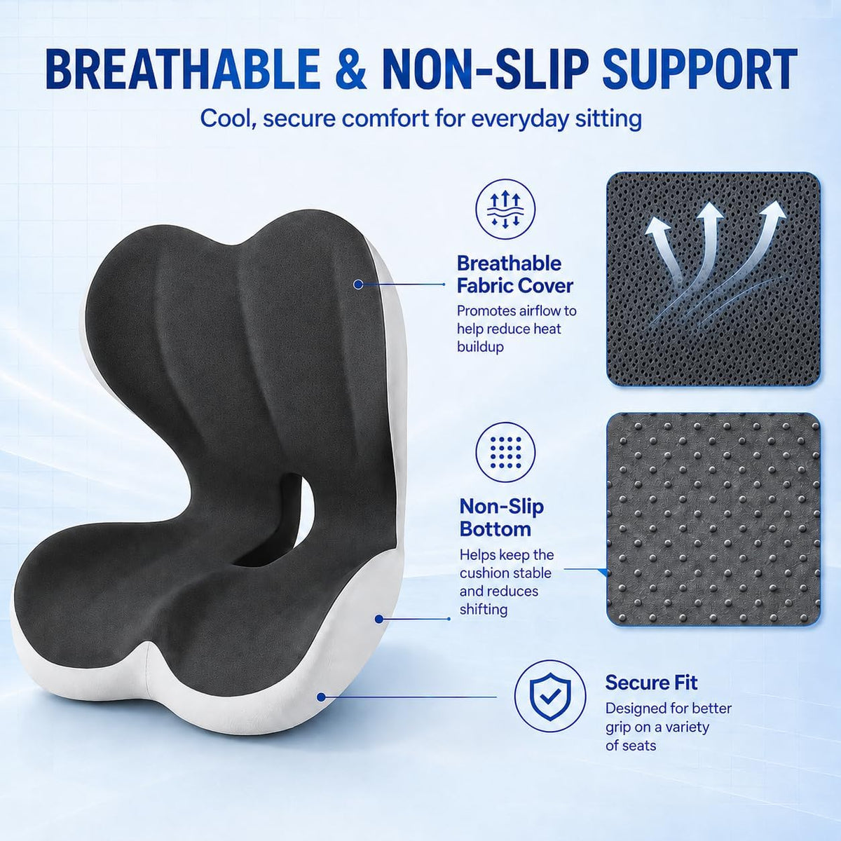 Susbie Car Seat Cushion with Lumbar Support Pillow,Office Chair Cushion