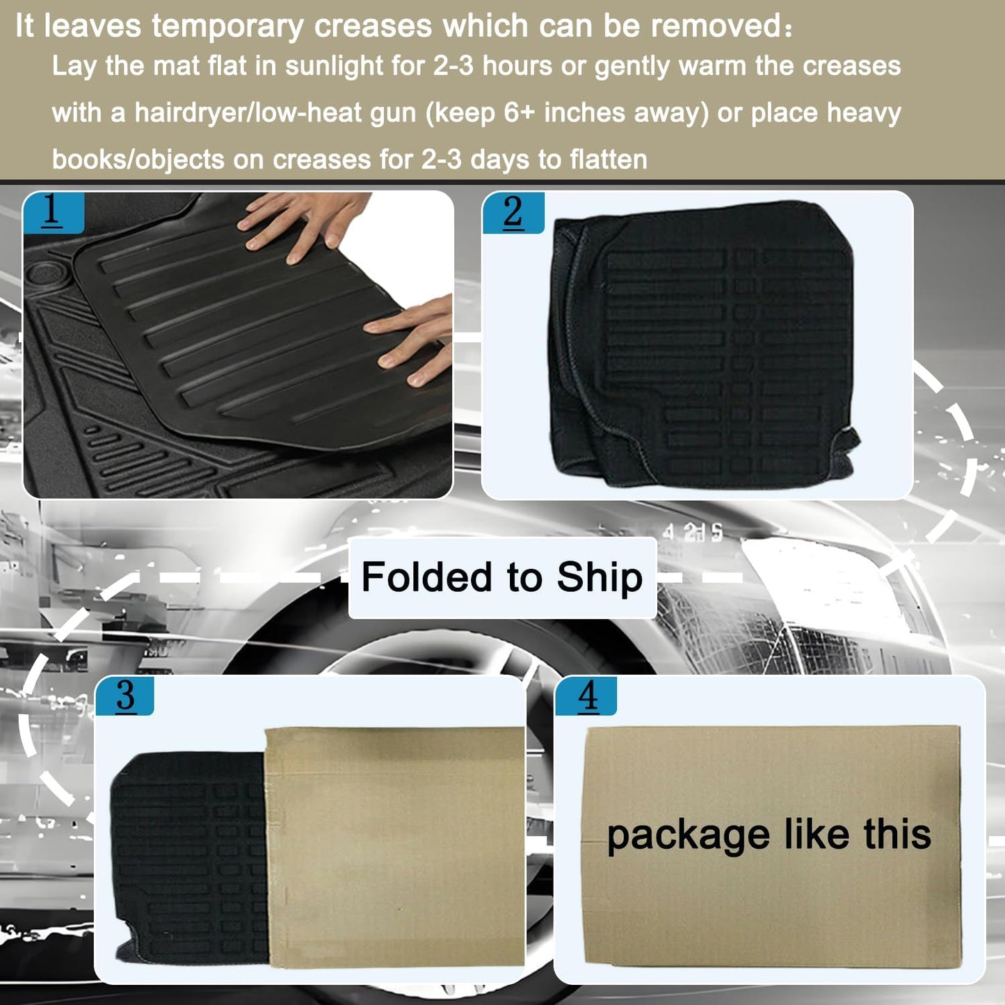 RAV4 Floor Mats Compatible with Toyota RAV-4 2007-2012，All Weather Protection Waterproof Durable Anti-Slip Odorless Custom-fit TPE Floor Liner Front and Rear Row Set