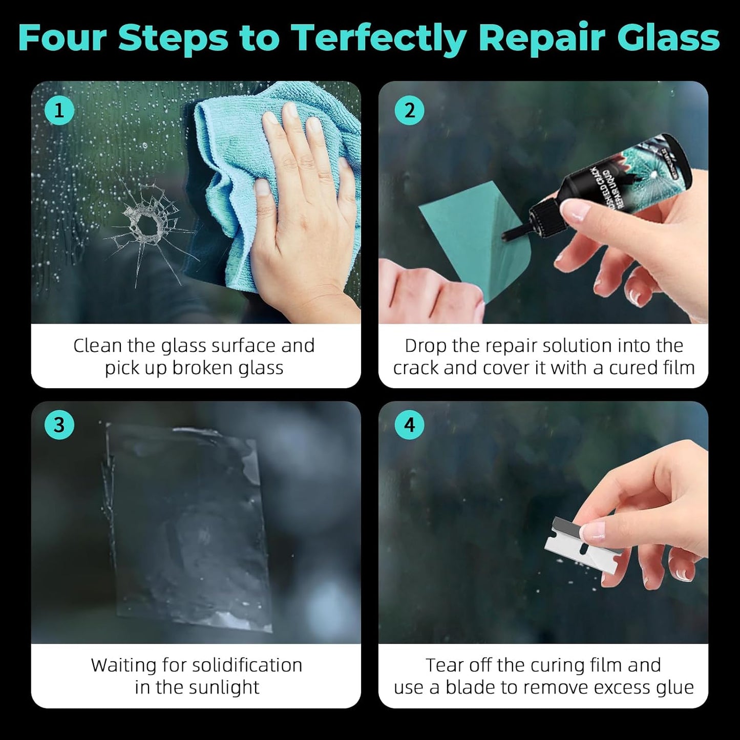 DEZEU 2026 Windshield Crack Repair Kit,Upgraded 2 Bottles Windshield Chip Repair Kit,5MinQuick-Glass Repair Liquid,Long-Lasting for Windshields, Windows, Mirrors,All Crack Types 0.68 FL OZ.
