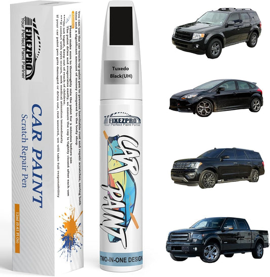 Tuxedo Black(UH) Touch Up Paint for Ford, Car Paint Scratch Repair Remover Pen Color Exact Match, Quick and Easy to Fix and use Automotive Chips and Nicks Scuff