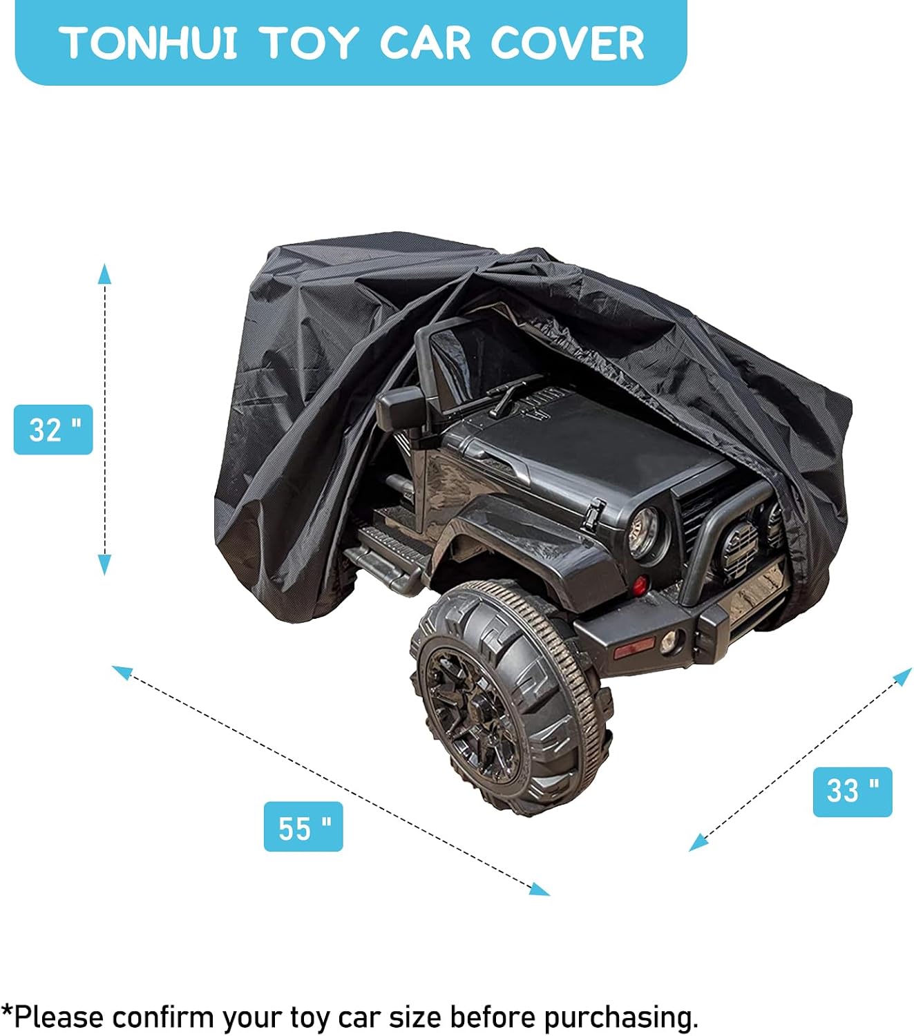 Large Ride-On Truck Toy Car Cover, Outdoor Cover for Power Wheels, Kids Electric Car Cover Waterproof All Weather Protect Kids Car Toy Vehicles - Universal Fit