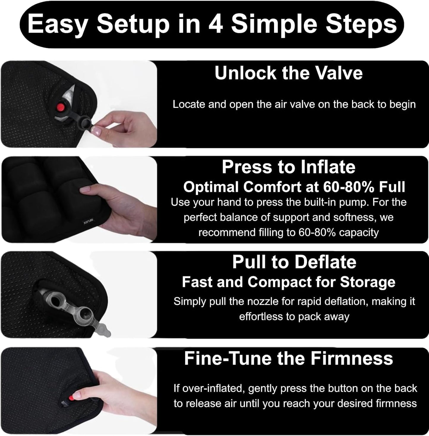 Travel Cushion Airplane Seat,Adjustable Airplane 49 Airbags seat Cushion for Long Flights,Press Type Air Inflatable Seat Cushion,for Car,Office,Stadium,Wheelchair, Travel,Heavy Duty
