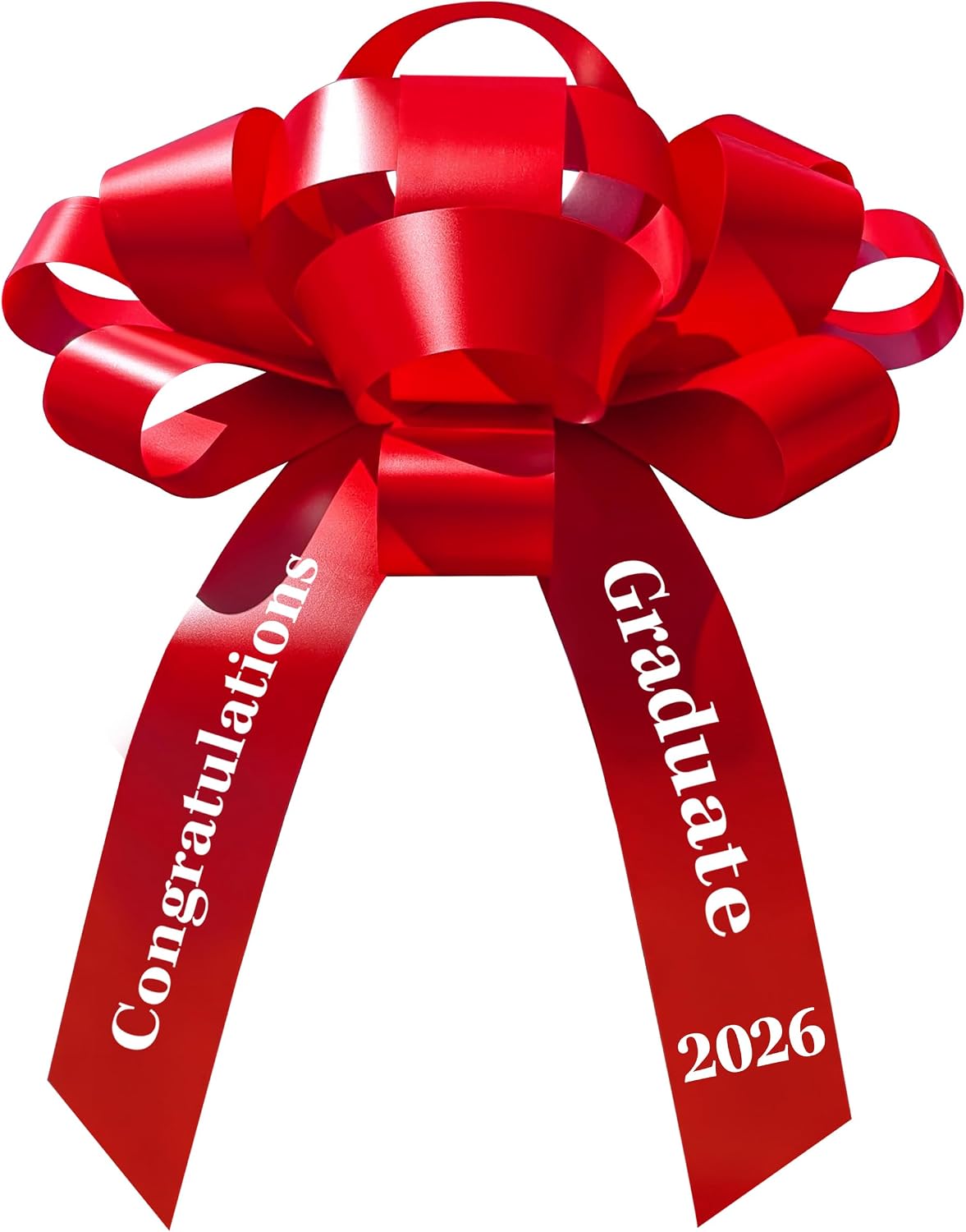Giant 30 Inch Red Magnetic Car Bow Grad Year 2026 JumBow Weather Resistant Vinyl No Assembly Handmade USA Congratulations Graduate High School College