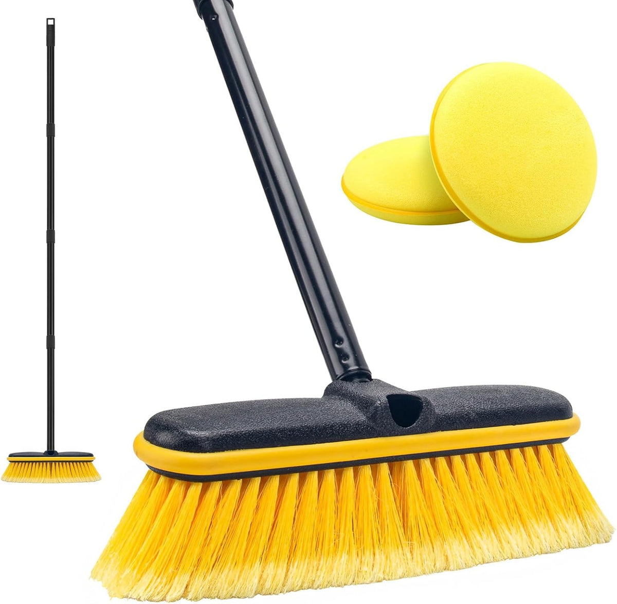 Car Wash Brush with Long Handle, 55'' Soft Bristle Vehicles Washing Tool