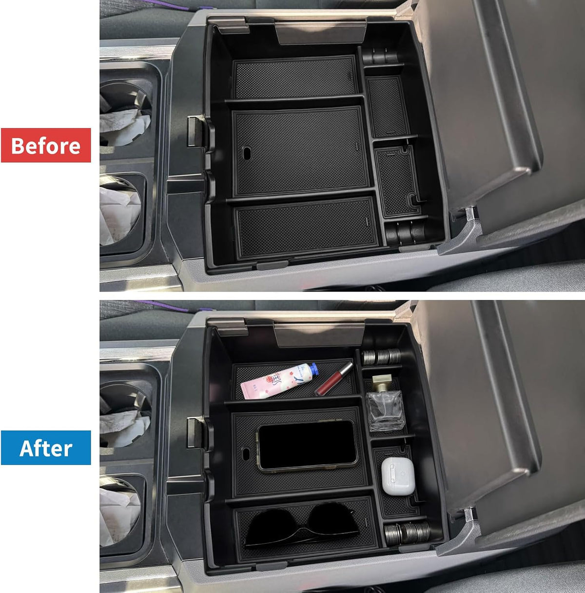 Zxiaochun Center Console Organizer for 2023-2026 Ford F250 F350 F450 F550
