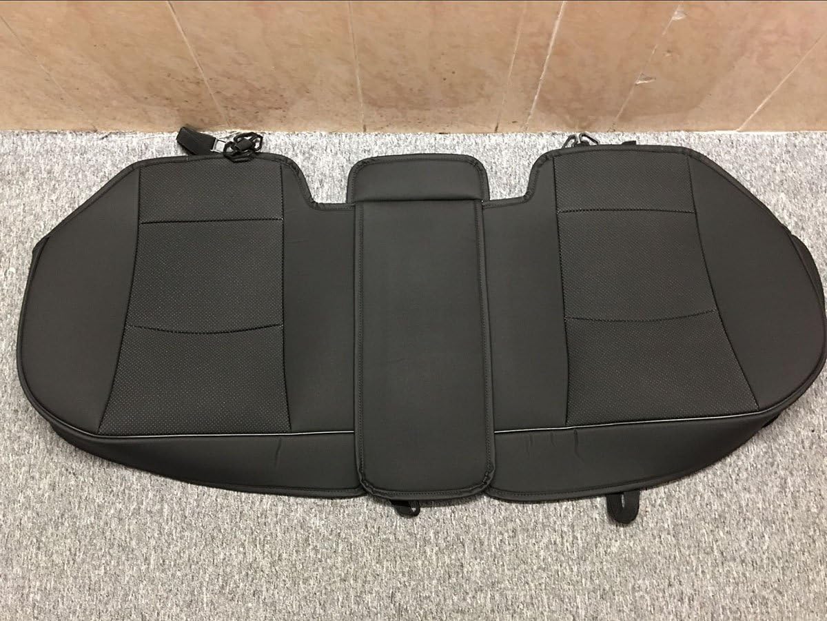1 Pack PU Leather Car Rear Bench Seat Cover (Adjustable Length (49-55'') Back Seat Cover Car Seat Protector Rear Bottom Seat Cover Fits 90% of Car - Seat Bottom Only (Black - Rear seat)