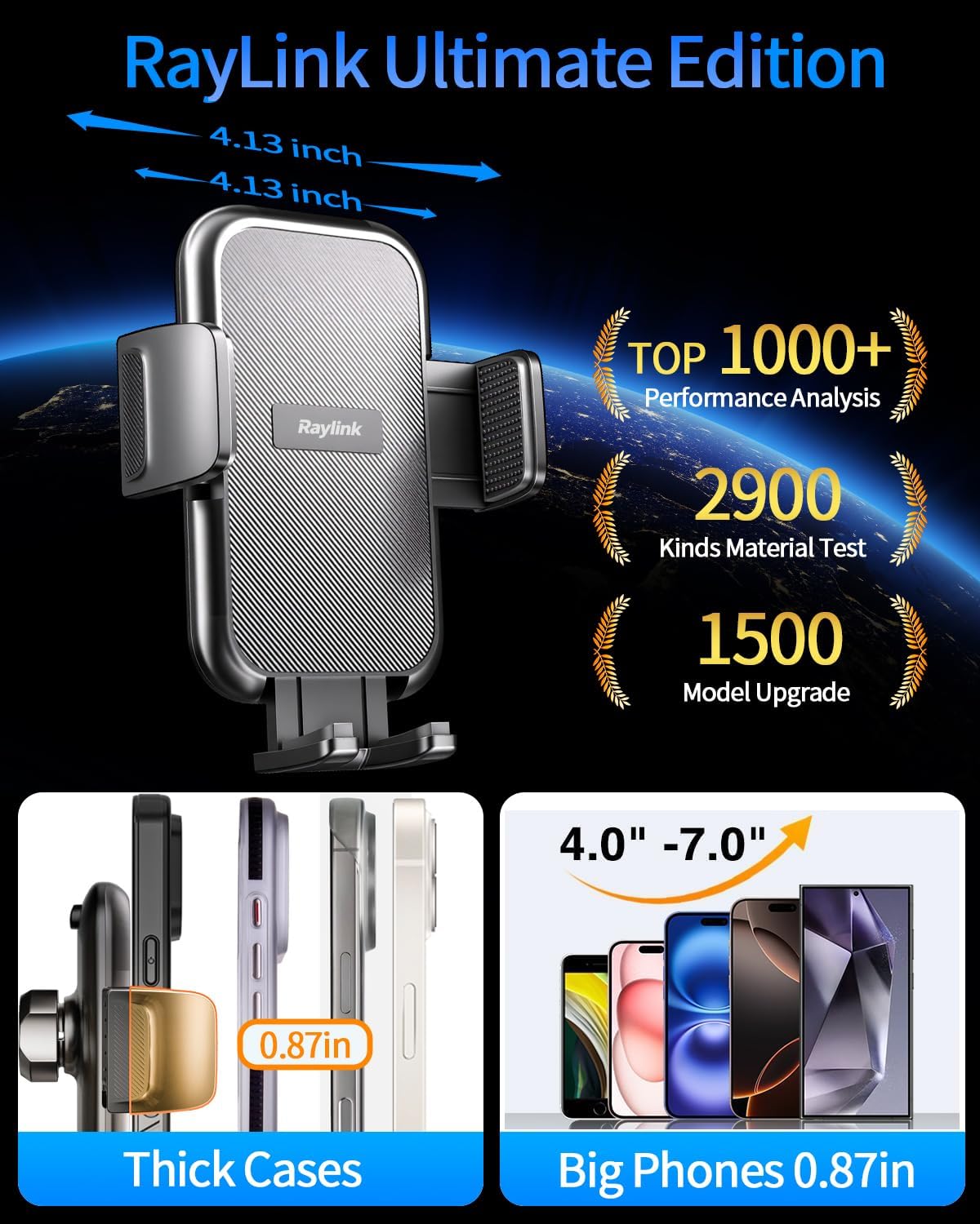 NO.1 Best【Fixed Integrated 122lb】Military-Grade Car Phone Holders Windshield Dashboard Vent【Upgraded Suction & Clip】Cell Phone Mount with Patent & Safety Certs for iPhone 17 Pro Max 16 15 Samsung