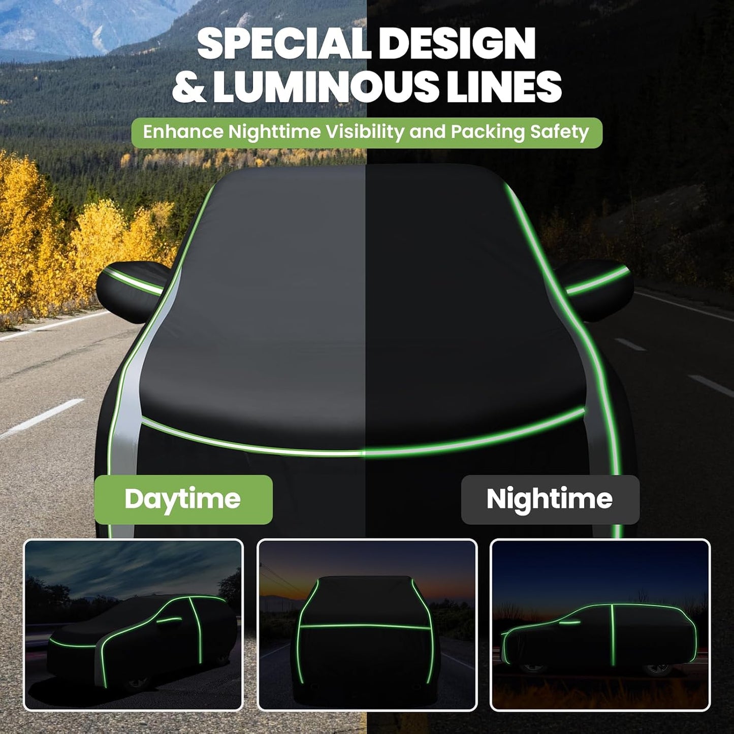 Cartist 420d 100% Waterproof Car Cover for Toyota RAV4 1994-2026 2027, SUV Car Cover for Rav4 CR-V Accessories, with Zipper & Reflective Safety Strips, Oxford Fabric