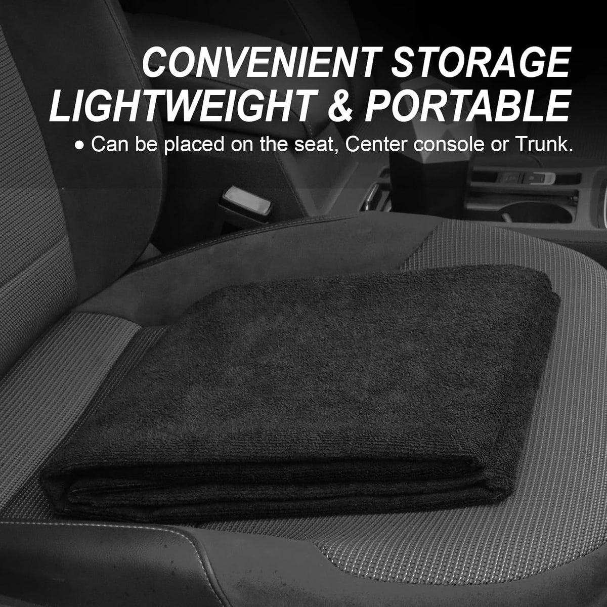 Sweat Towel Car Seat Cover Protector Front Seats for Gym Workout, Running, Swimming, Beach and Hiking, Waterproof Universal Seat Cover for Car, Trucks, Van & SUV (1, Pure Black, Rear Seat)