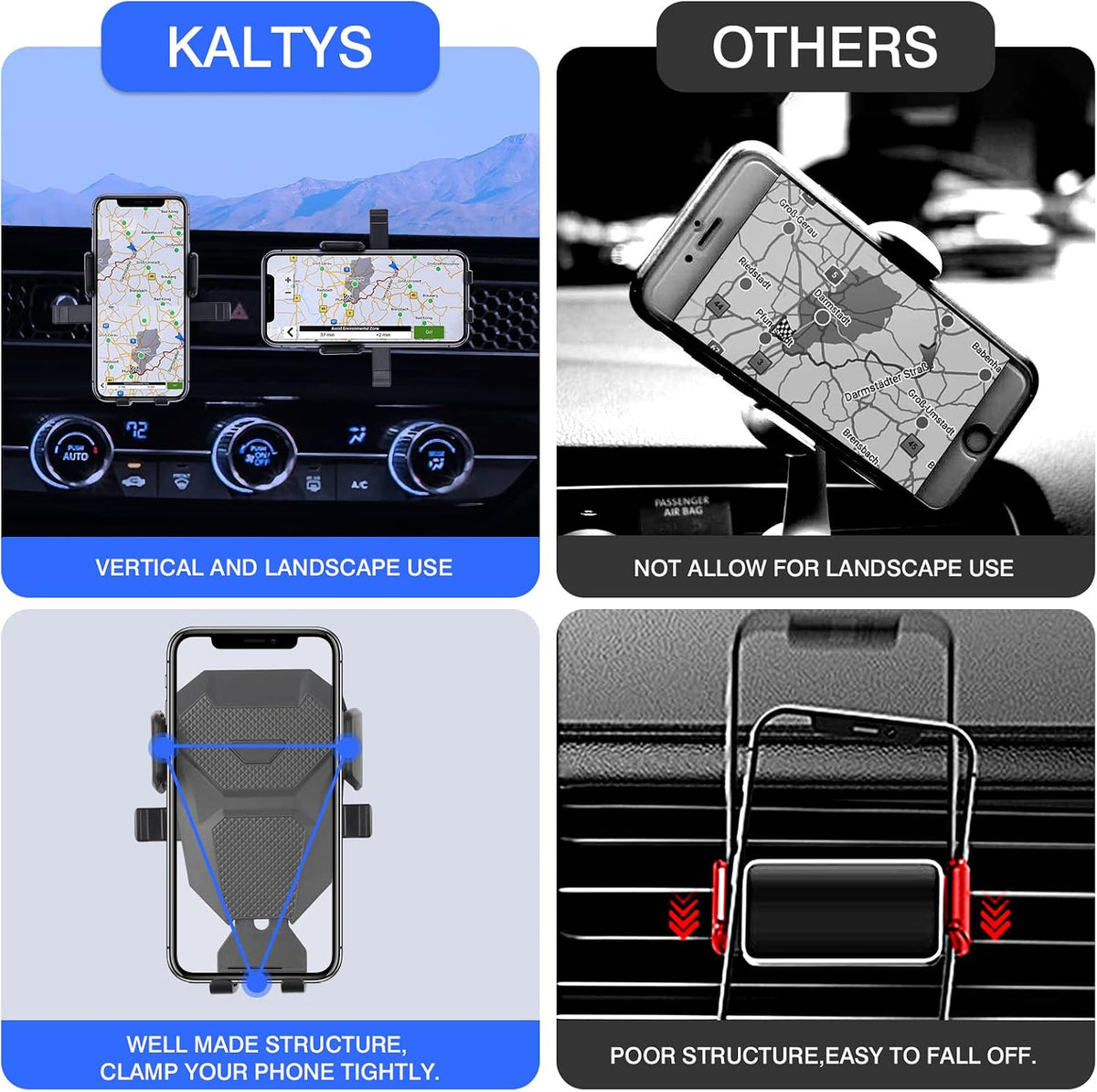 Karltys Car Phone Holder, Honeycomb Dashboard Car Phone Mount Thick Case Friendly, Hands Free Phone Holder for Honda Civic 2022-2025 2026 11th Gen. Interior Accessories