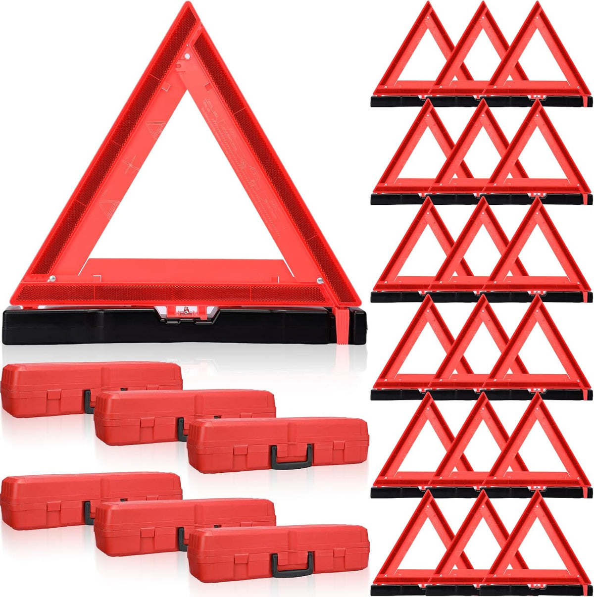 Kanayu 9 Pcs Warning Triangles Dot Reflective Foldable Emergency Safety