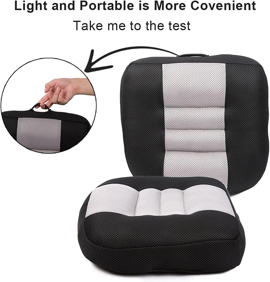 Srutirbo Car Booster Seat Cushion Heightening Height Boost Mat, Breathable Mesh Portable Car Seat Pad Angle Lift Seat for Car, Office,Home (Black)