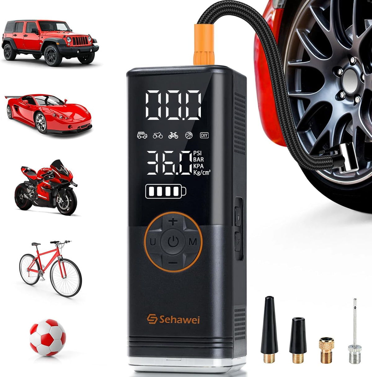 Tire Inflator Portable Air Compressor, 4X Faster 150PSI & 20000mAh Air Pump