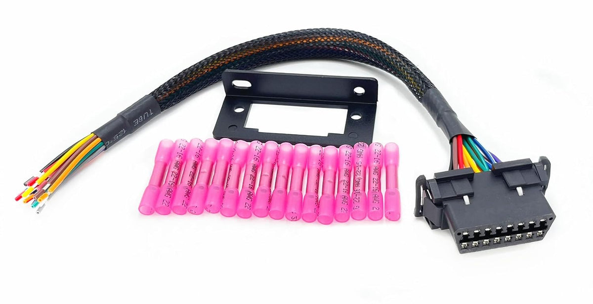 OBD2 J1962 Female to Open Pigtail Cable Bracket OBDii Port Replacement Cable 1ft/30cm