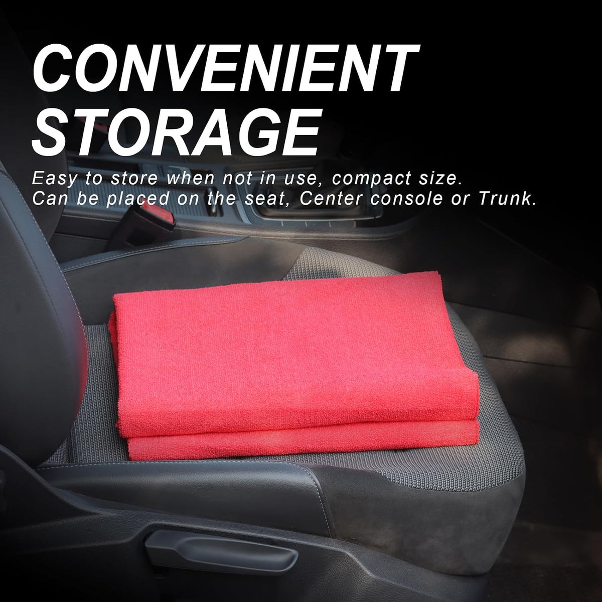 Sweat Towel Car Seat Cover Protector Front Seats for Gym Workout, Running, Swimming, Beach and Hiking, Waterproof Universal Seat Cover for Car, Trucks, Van & SUV (1, Pure Red, Front)