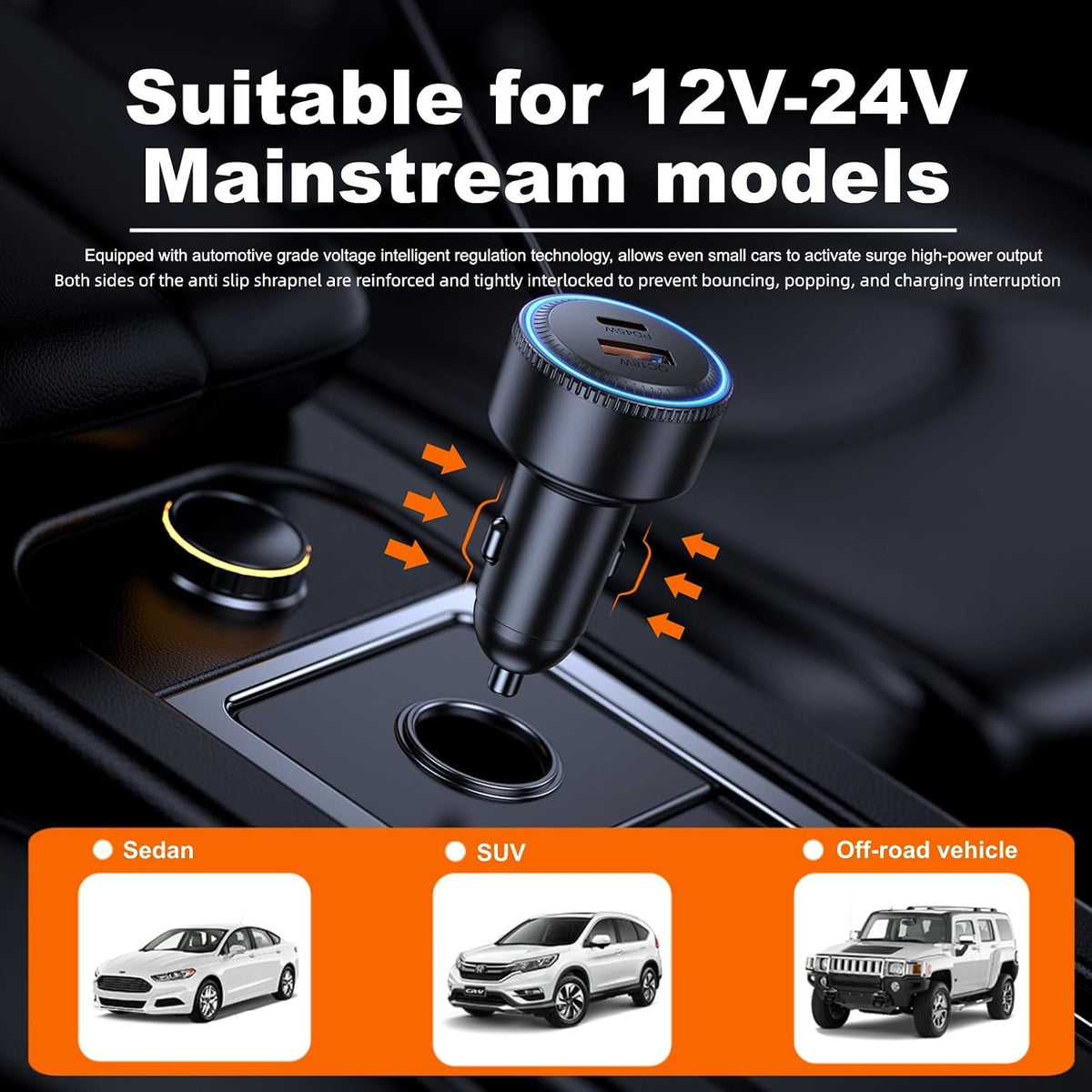 289W 11 in 1 Cigarette Lighter Splitter, 3 Sockets, 8 USB, PD45W *3, QC3.0