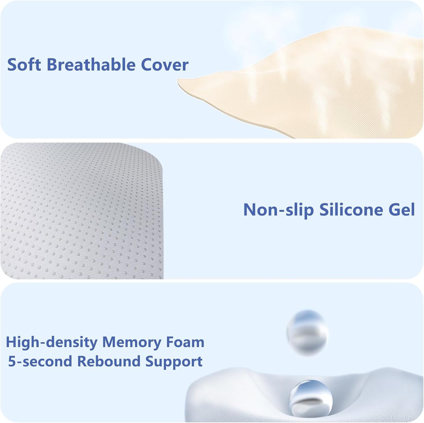 Car Seat Cushion with Neck Pillow & Lumbar Support Back Sciatica Tailbone Pain Relief Car Pillows Ergonomic Memory Foam Back Support for Driving Seat Office Chair Wheelchair 3 Pcs Beige