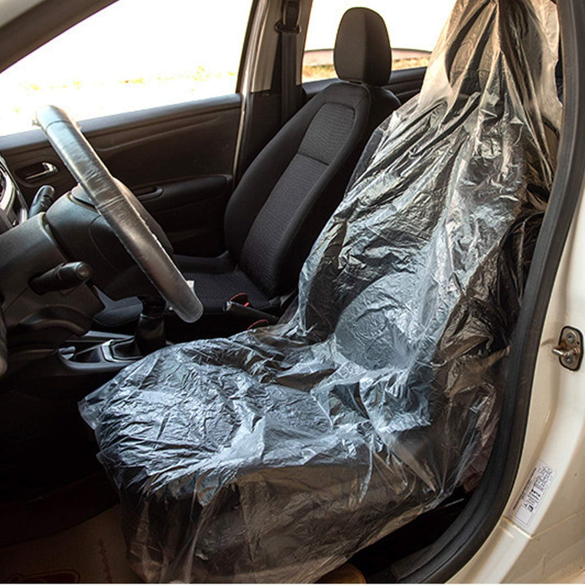 100PCS Ultra-Thick 20g Disposable Plastic Car Seat Covers Universal Clear Vehicle Seat Protector Car Chair Covers Mechanic Valet Roll Anti-Dirty Dustproof Disposable Car Seat Cover