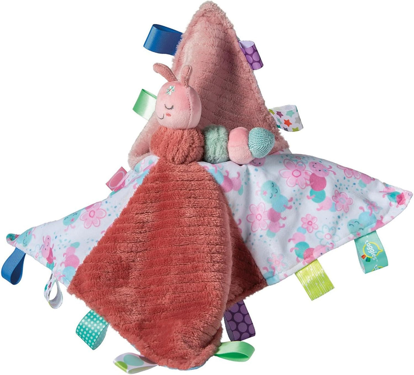 Taggies Stuffed Animal Lovey Security Blanket with Sensory Tags, 13 x 13-Inches, Camilla Caterpillar