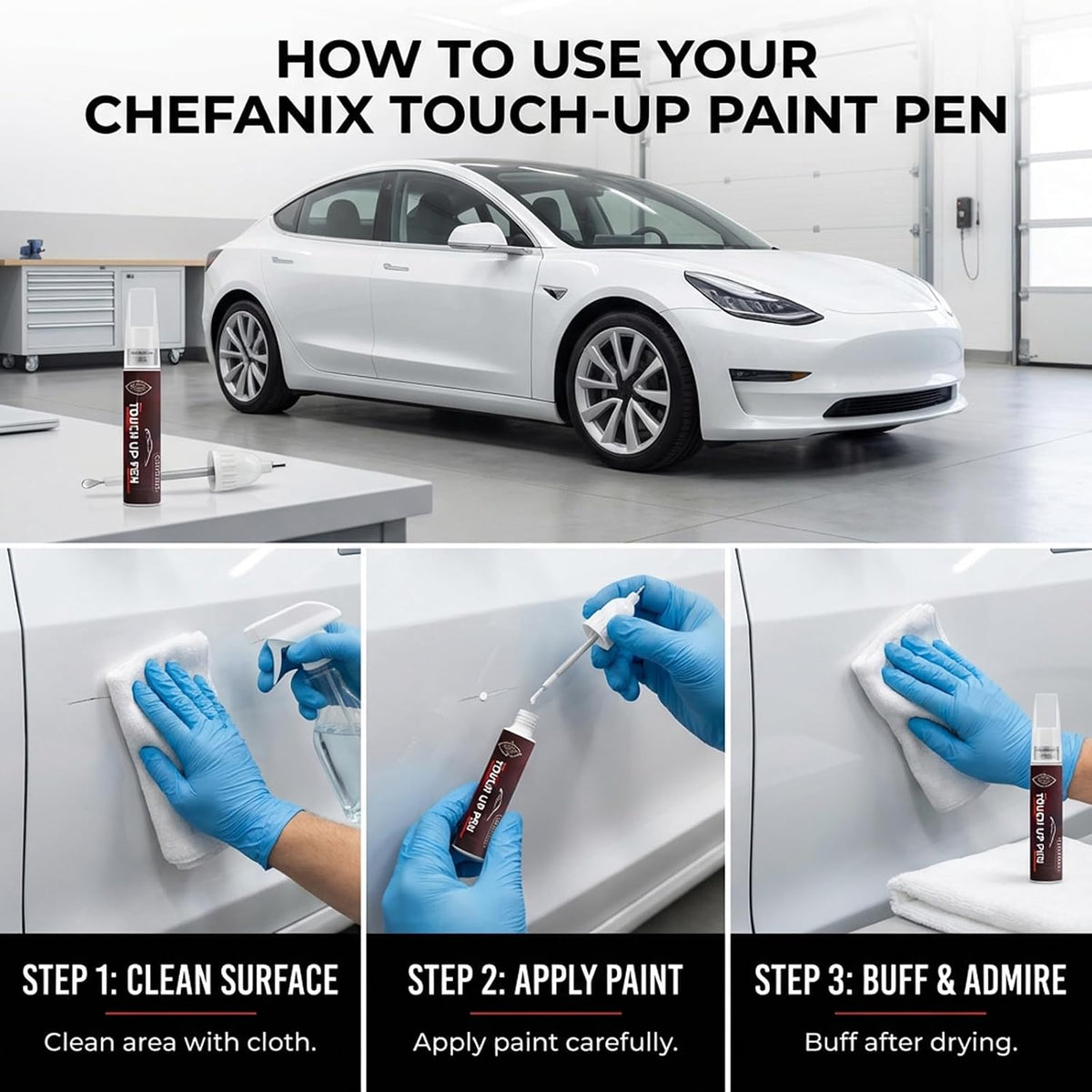 Lunar Silver Metallic (NH-830M) Touch Up Paint Pen Compatible with Honda - Exact Color Match, 2-in-1 Brush & Pen,Car Paint Scratch Repair Kit for CRV/Civic/Accord/HRV/Pilot/Odyssey
