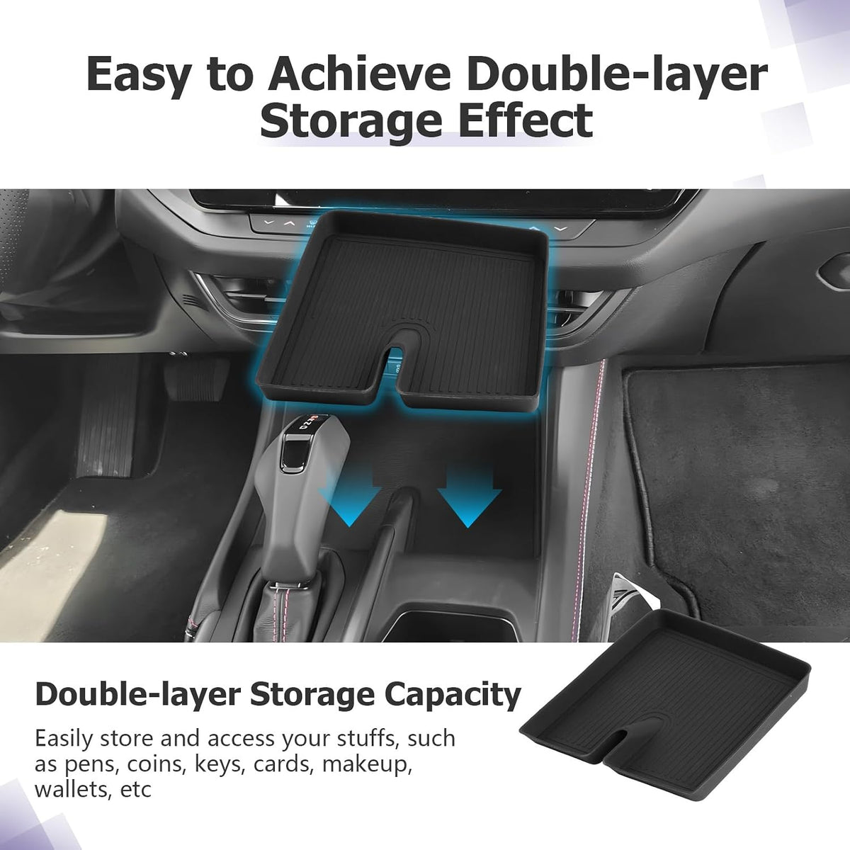 LUWU Center Console Anti-Slip Mat Compatible with 2024 2025 2026 2027 Charger Daytona R/T Scat Pack Accessories Silicone Protective Pad Liner Premium Protective Pad Phone Charger Liner Mat