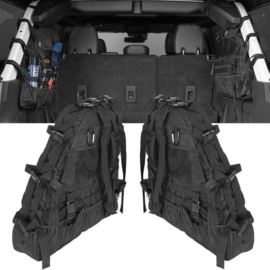 Hooke Road Bronco Roll Bar Storage Cargo Bag Rear Trunk Multi Pockets Cage Organizer for 2021 2022 2023 2024 2025 2026 Ford Bronco 4-Door Interior Accessories (Exclude Bronco Raptor & Sport)