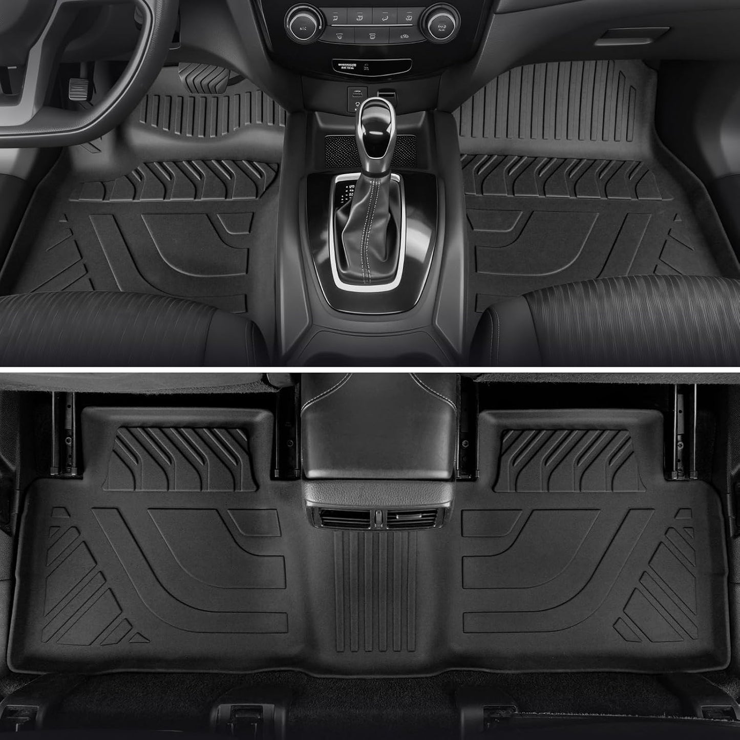 Floor Mats for Nissan Rogue 2014-2020, All Weather Floor Mats Trunk Cargo Liner and Door Sill Guards Accessories, Full Coverage Set (Not for Sport)