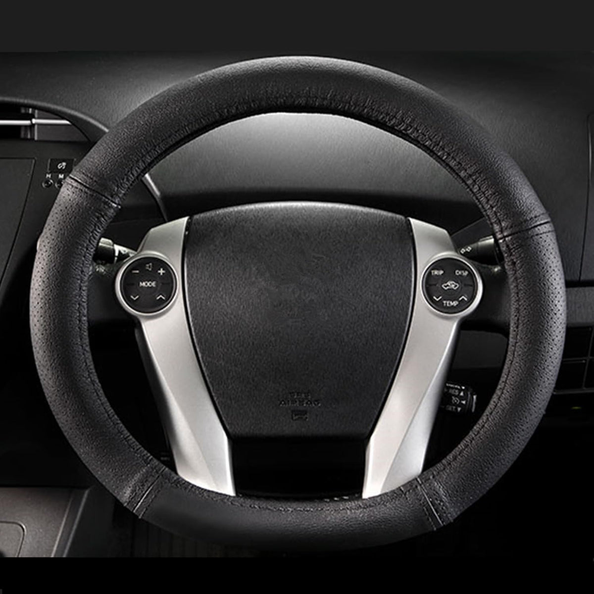 Customized for Toyota Prius Microfiber Leather Steering Wheel Cover for Prius C Aqua 2010 2011 2012 2013 2014 2015 2016 2017 2018 2019 Black Car Special Design YR01B