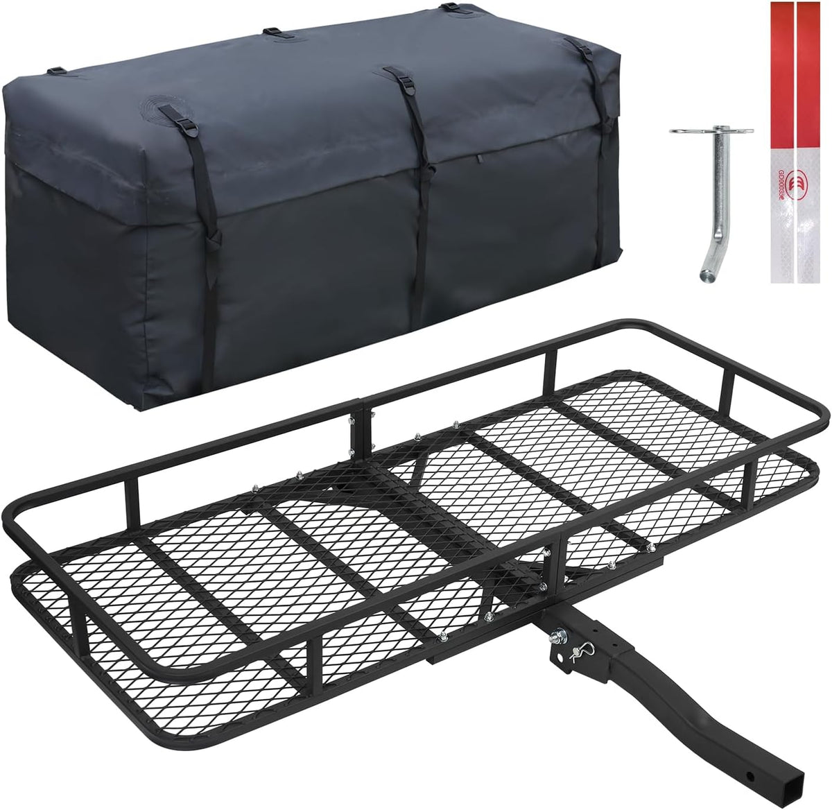 Leader Accessories Folding Hitch Cargo Carrier 60"x24"x6", Fits 2" Receiver