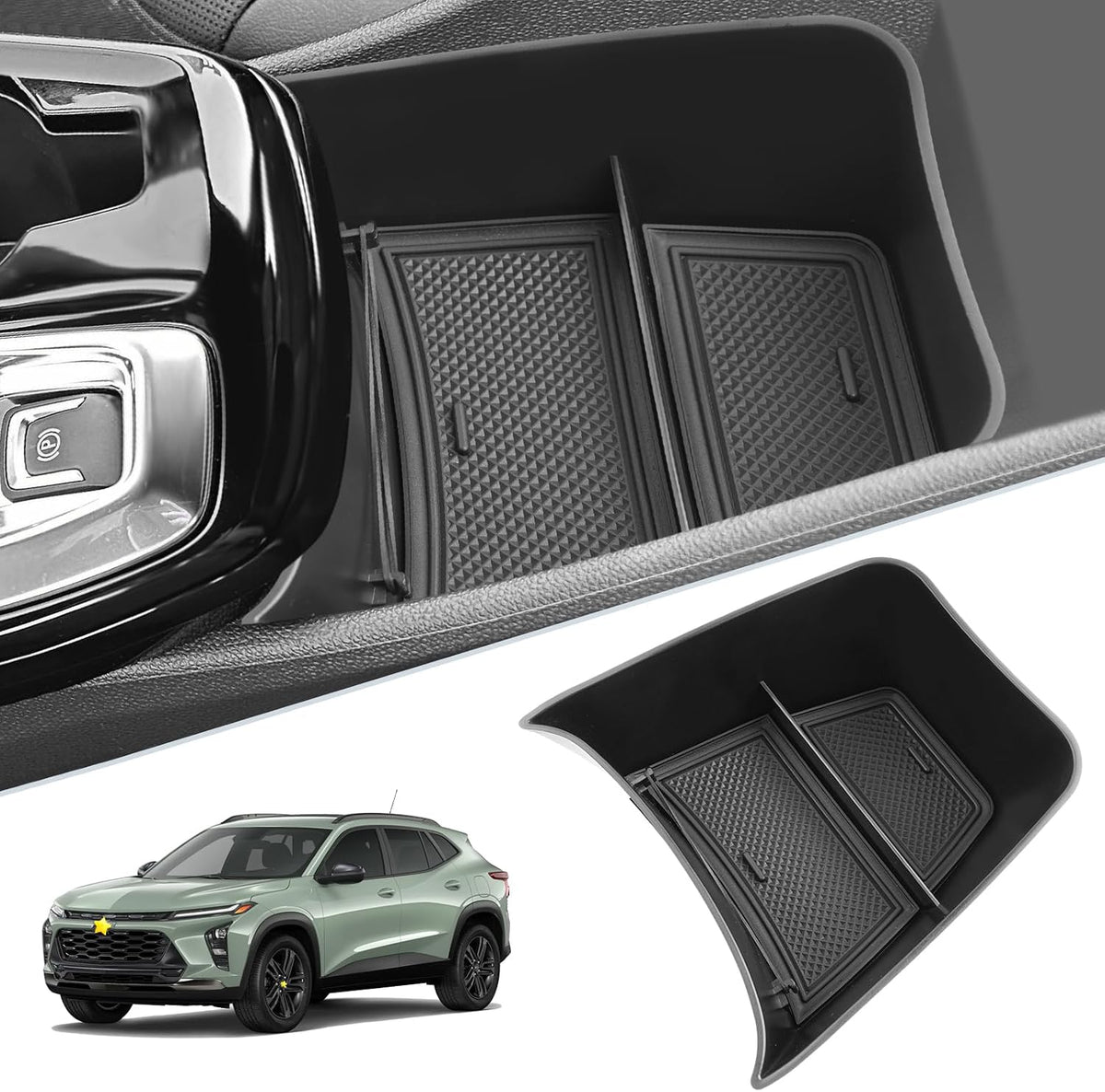 SKTU for 2024 2025 2026 Chevy Trax Center Console Organizer 2024 2025 2026 Chevy Trax Console Tray 2024 2025 2026 Trax Lower Console Tray 2024 2025 2026 Chevy Trax Accessories (Black)