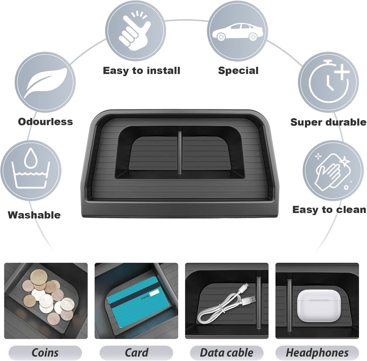 SKTU 2025 2026 Ford Maverick Dashboard Organizer Behind Screen Console Tray For 2025 2026 Maverick XL/XLT/Lobo/Lariat/Tremor Durable ABS Accessories